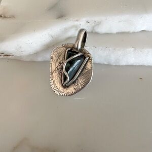 925 silver pendant with greenish blue stone